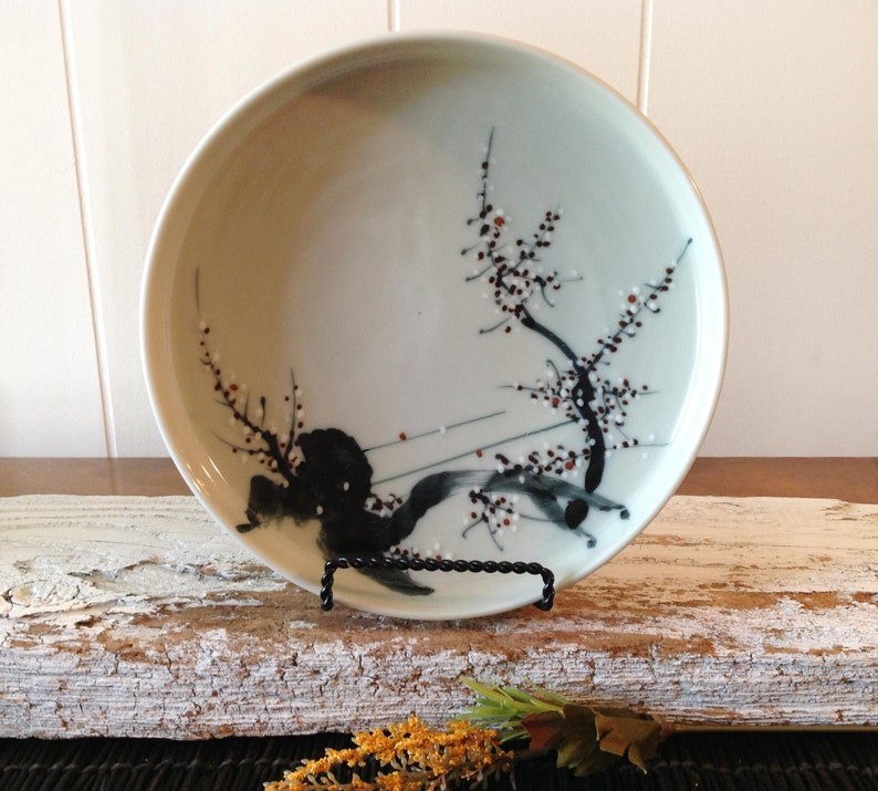 Plaque japonaise peinte à la main aux pieds vert pâle plat de Etsy