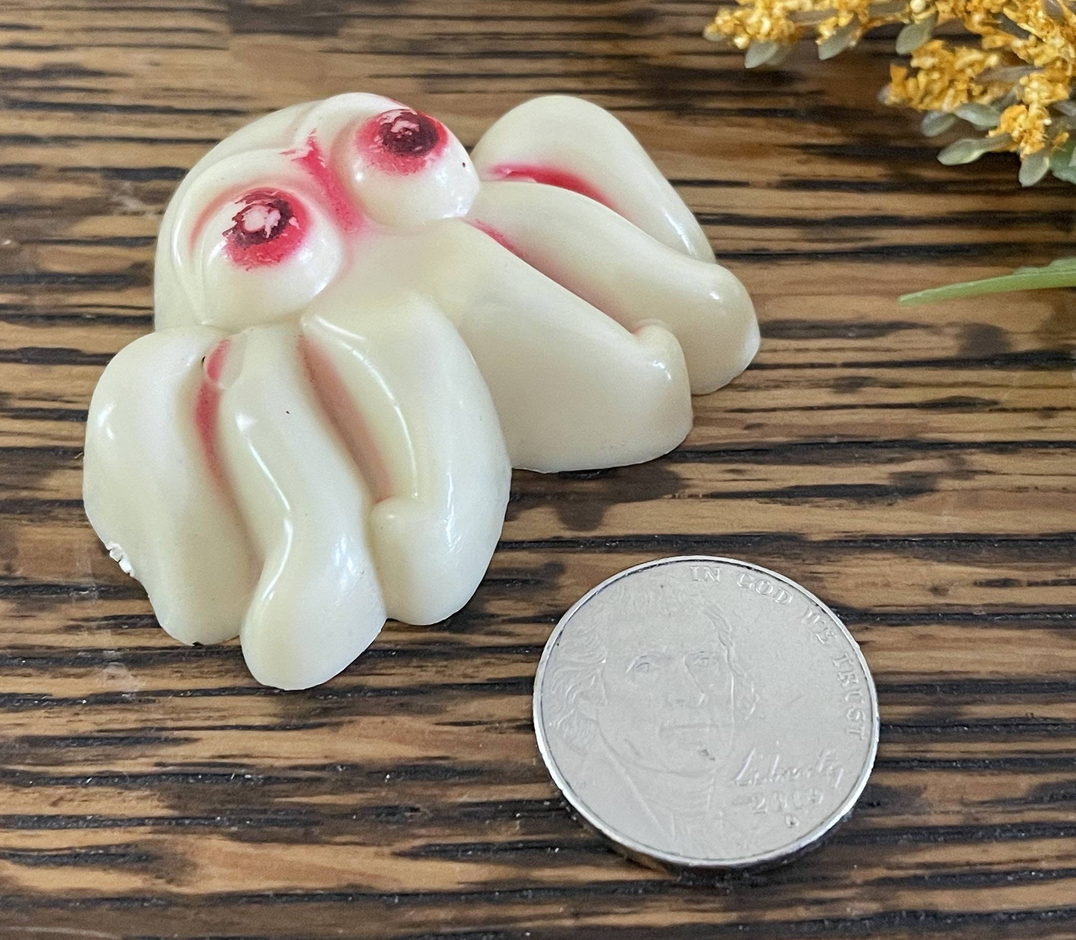 1 Vintage Plastic Octopus Magnet, Ivory, Red Colored Fridge Magnet ...