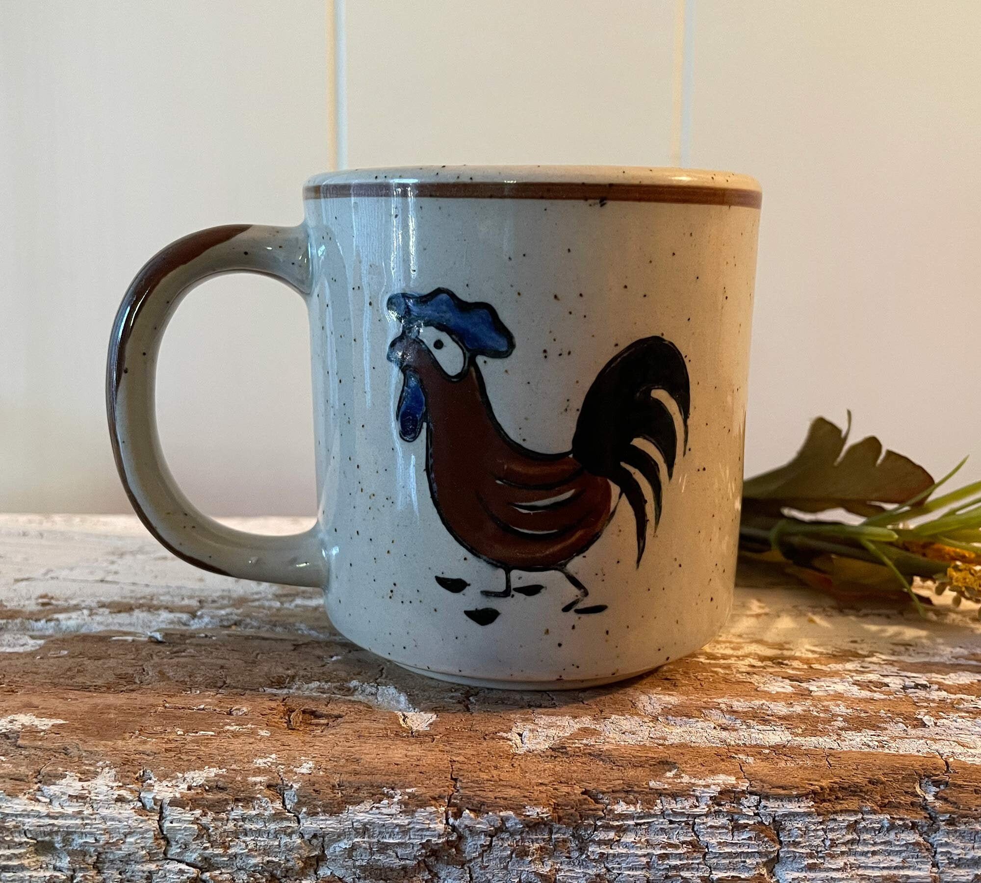 Big for Women Vintage Rooster Mug Double Layer Stainless Steel Portable  Edged Insulation Cup Creative Straw Cup Durable Paint 500ML Coffee Cup Gift  Set for Christmas 
