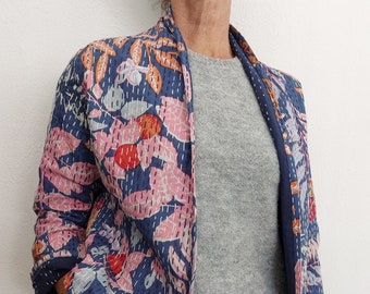 kimono jacket in cotton autumnal pattern