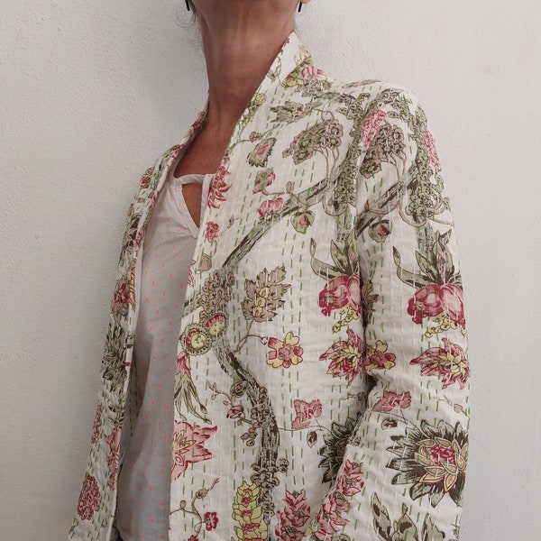 white kimono jacket in cotton