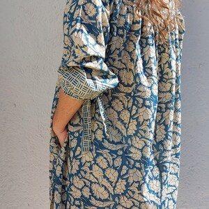 tunic in soft cotton blue-beige colors image 6