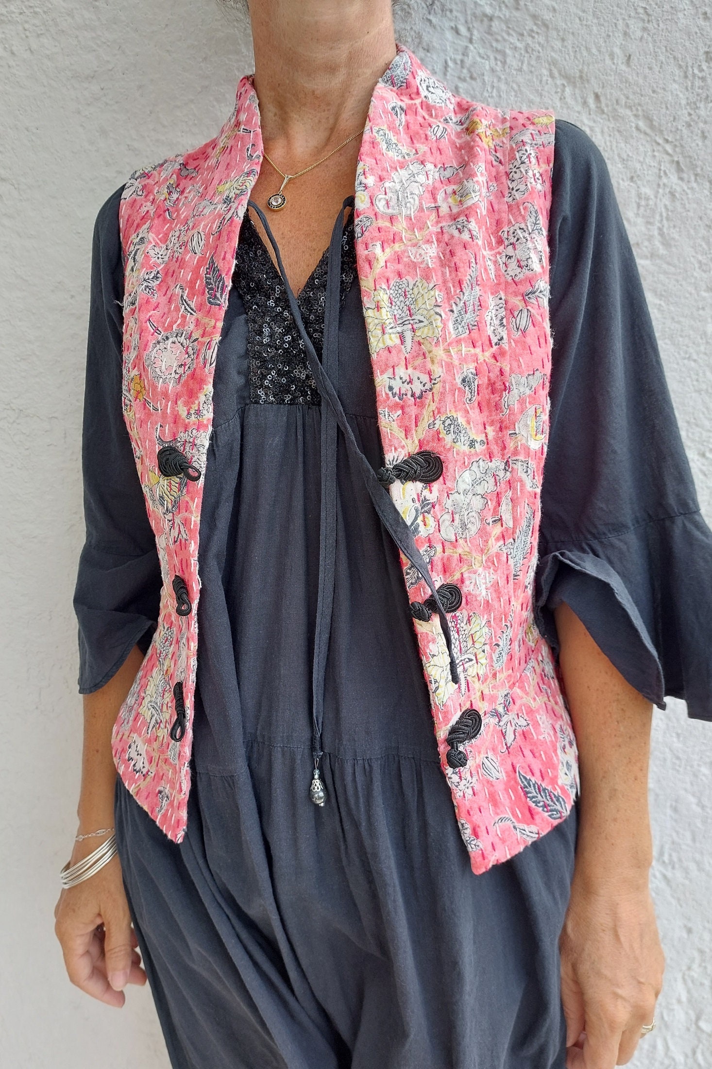 Annie Knitted Waistcoat Blush Pink