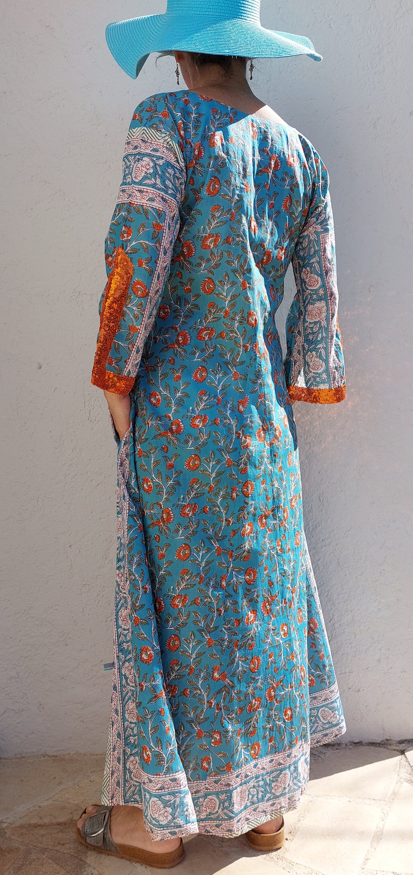 Rocco Print Turquoise Kaftan main image 0
