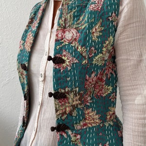 emerald green waistcoat in cotton