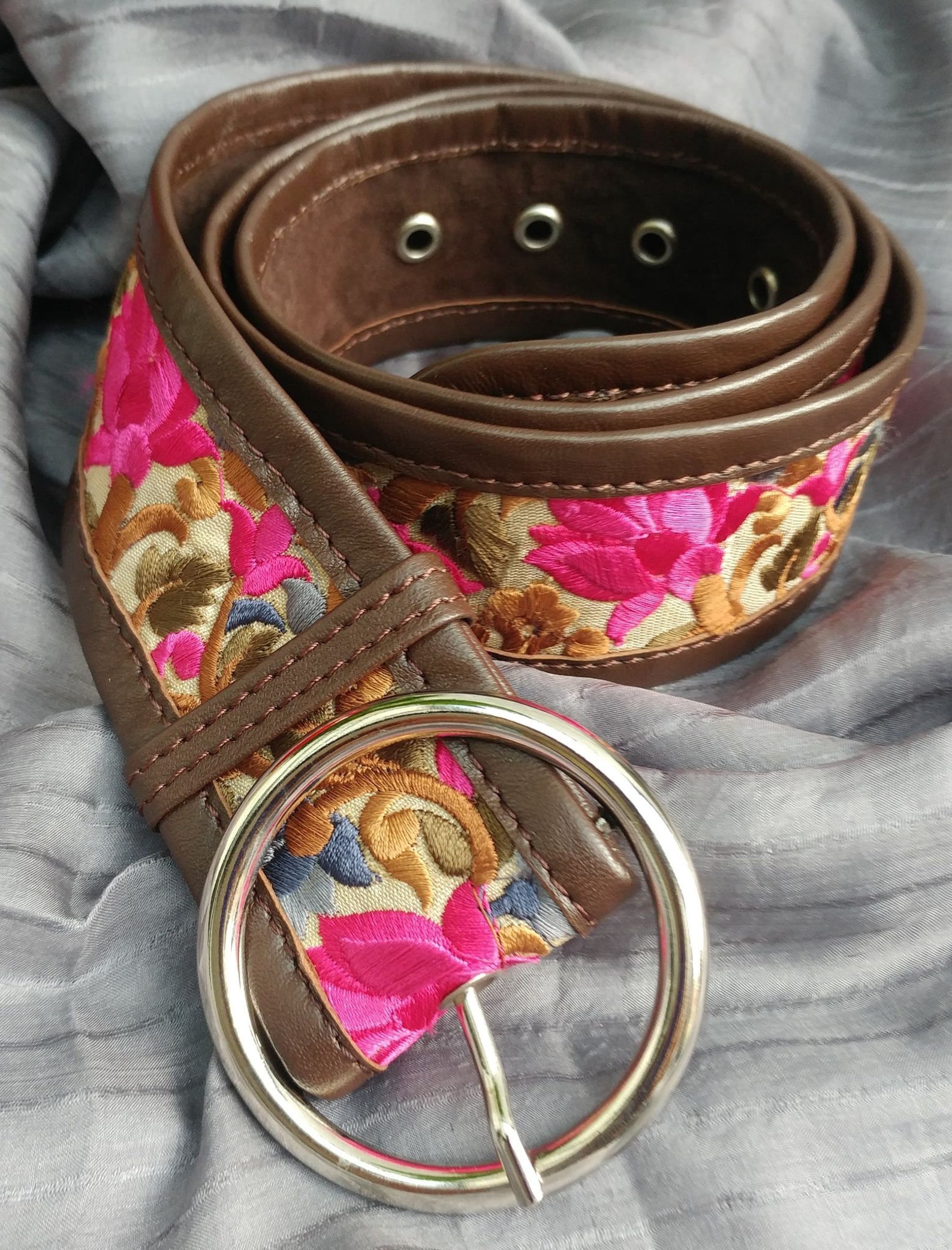 LEATHER EMBROIDERED BELT Etsy