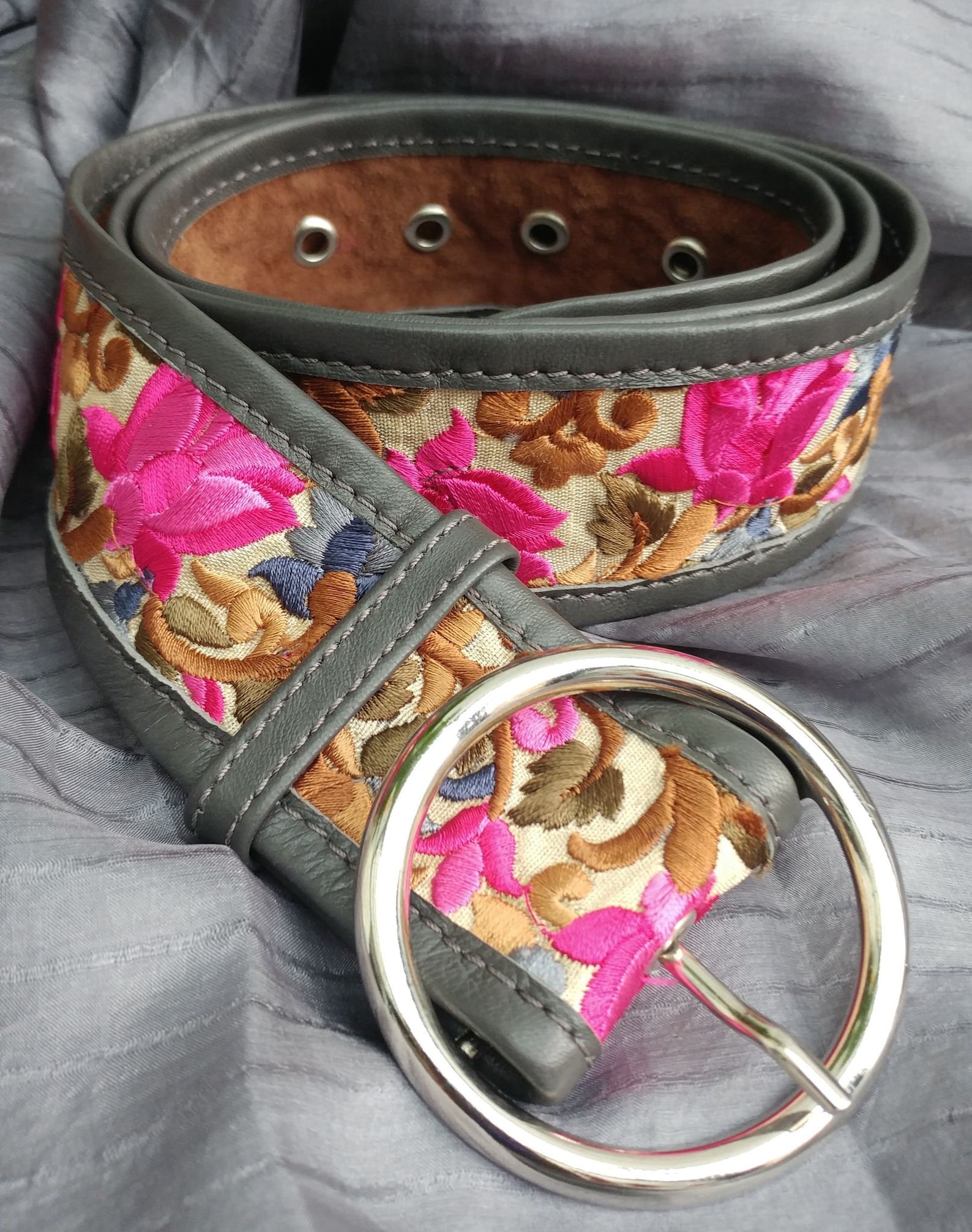 LEATHER EMBROIDERED BELT Etsy