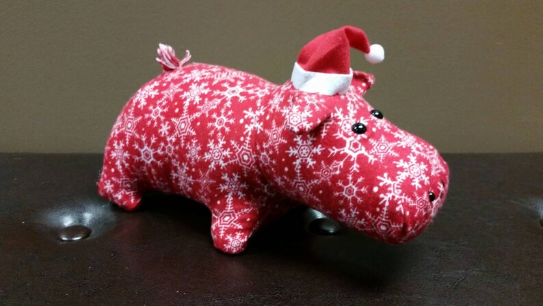 Plush Stuffed Hippo Holiday Cozy Fleece Stuffed Animal | Etsy