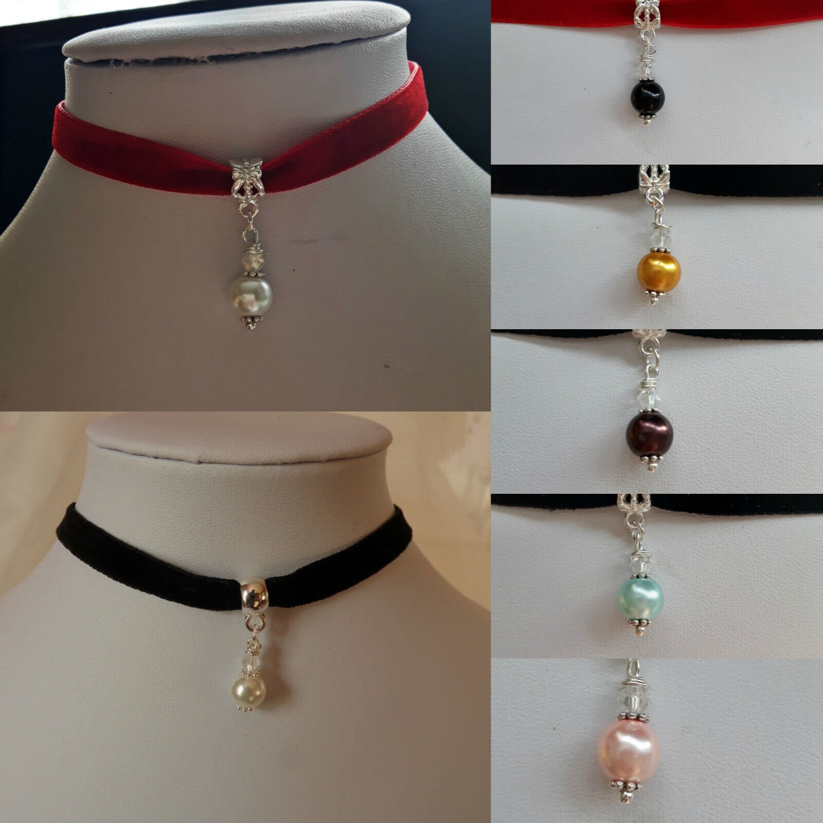 ネックレス・ペンダント VINTAGE HOLLYWOOD Velvet Ribbon Heart Pearl Necklace 4BNY576 VINTAGE HOLLYWOOD Velvet Ribbon Heart Pearl Necklace 4BNY576