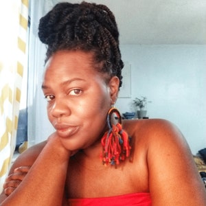 Graffiti Fringe Earrings, Tassel Earrings , yarn earrings