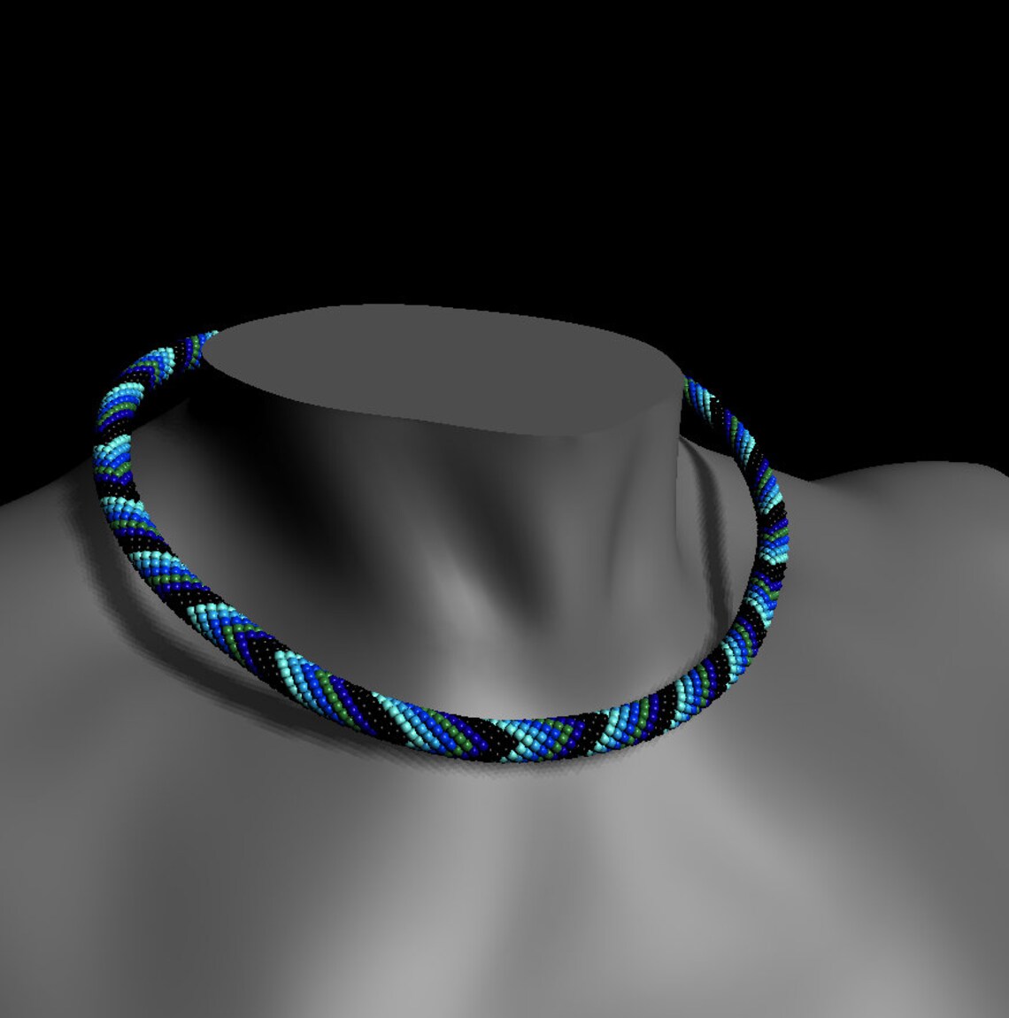 Bead Crochet PDF Pattern Blue Waves - PDF Pattern for Bead Necklace ...