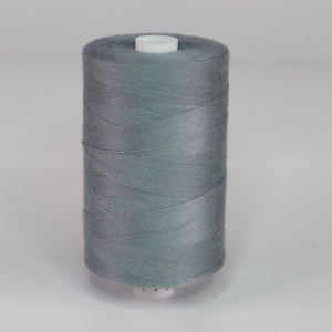 Bead crochet thread for 15/0 seed beads, Gray color, 1000m spool, 50 weight thread, Thin delicate bead crochet yarn, Non-slip image 1
