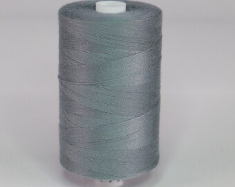 Bead crochet thread for 15/0 seed beads, Gray color, 1000m spool, 50 weight thread, Thin delicate bead crochet yarn, Non-slip