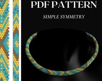 Bead crochet PDF pattern Simple symmetry - PDF pattern for bead necklace - Bead crochet pattern