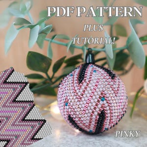 Bead crochet Christmas Ball 4cm PDF Pattern - PDF pattern for bead crochet ball - Bead crochet pattern