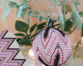 Bead crochet Christmas Ball 4cm PDF Pattern - PDF pattern for bead crochet ball - Bead crochet pattern