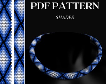 Bead crochet PDF pattern Shades - PDF pattern for bead necklace - Bead crochet pattern