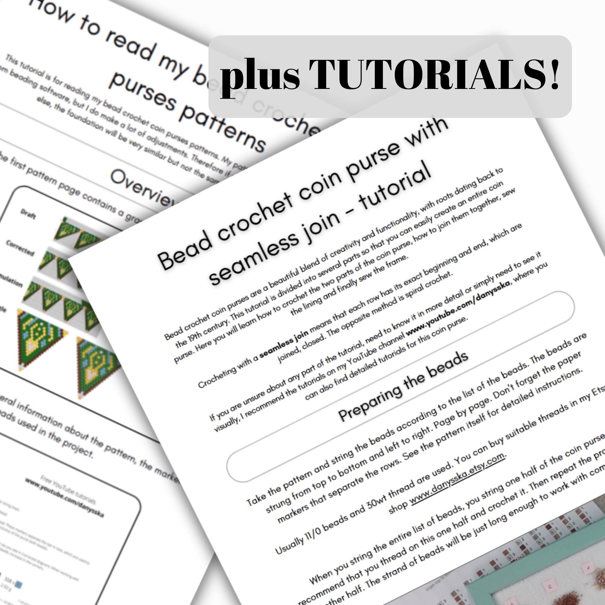 beaded crochet coin purse pattern