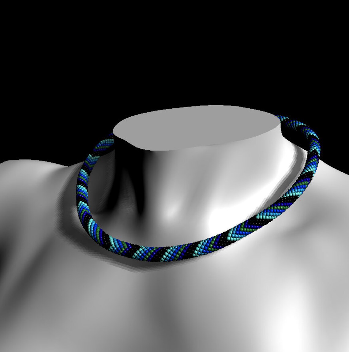 Bead Crochet PDF Pattern Blue Waves - PDF Pattern for Bead Necklace ...