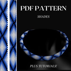 Bead crochet PDF pattern Shades - PDF pattern for bead necklace - Bead crochet pattern