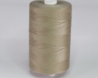 Bead crochet thread for 15/0 seed beads, Beige color, 1000m spool, 50 weight thread, Thin delicate bead crochet yarn, Non-slip