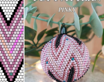 Bead crochet Christmas Ball 4cm PDF Pattern - PDF pattern for bead crochet ball - Bead crochet pattern