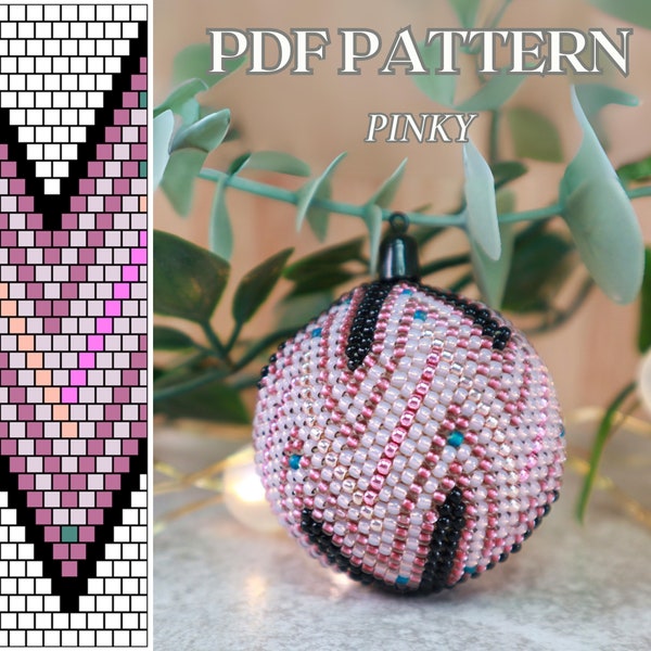 Bead crochet Christmas Ball 4cm PDF Pattern - PDF pattern for bead crochet ball - Bead crochet pattern