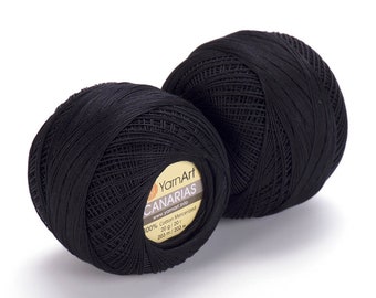 Bead crochet thread Black for small beads, for 11/0 or 8/0 seed beads, Bead crochet yarn, Canarias Bead Crochet Crochet Yarn