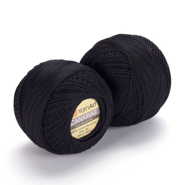 Bead crochet thread Black for small beads, for 11/0 or 8/0 seed beads, Bead crochet yarn, Canarias Bead Crochet Crochet Yarn