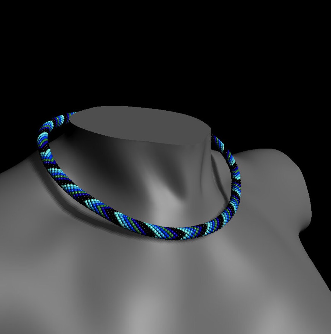 Bead Crochet PDF Pattern Blue Waves - PDF Pattern for Bead Necklace ...