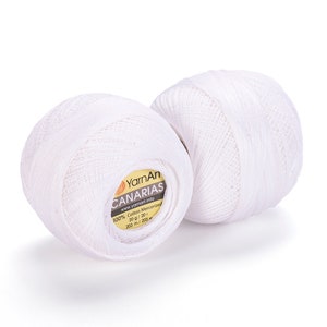 Bead crochet thread Optik White for small beads, for 11/0 or 8/0 seed beads, Bead crochet yarn, Canarias Bead Crochet Crochet Yarn