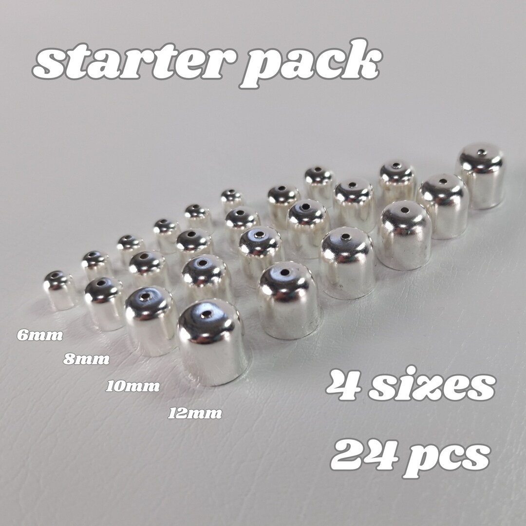 Caps For Ropes Bead Caps Starter Pack - for Bead Crochet Ropes - 4 Sizes 6mm, 8mm ...