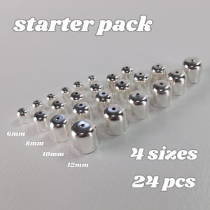 Kit di base per copriperline - per corde all'uncinetto con perline - 4 misure 6 mm, 8 mm, 10 mm, 12 mm - Copriperline semplici