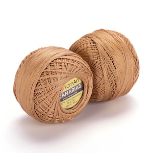 Filato per uncinetto con perline color cammello oro per piccole perline, per perline da 11/0 o 8/0, Filato per uncinetto con perline, Filato per uncinetto con perline Canarias