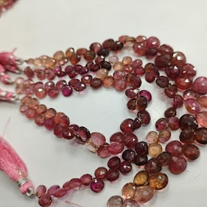 Pink Tourmalines faceted Hearts briolette loose gemstone for jewelry craft & supply