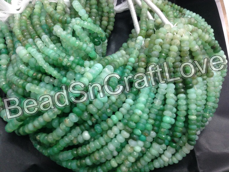 Chrysoprase shaded Faceted rondelle gemstone beads 13inch AAA quality
