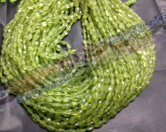 Peridot faceted Oval shape beads 4- 7 mm, 40 pieces