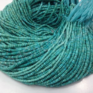 Natural Turquoise micro faceted rondelle 3-4 mm 140 pieces         AAA quality