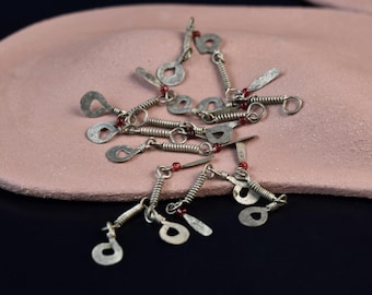 Tiny Tribal Charms: Brass Kuchi Tribal Findings - Set of 12