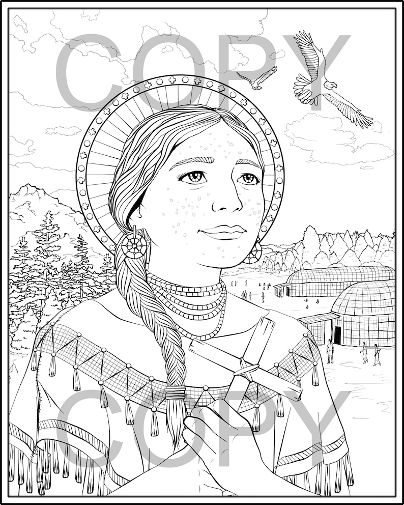 Saint Kateri Tekakwitha Coloring Pages - Etsy