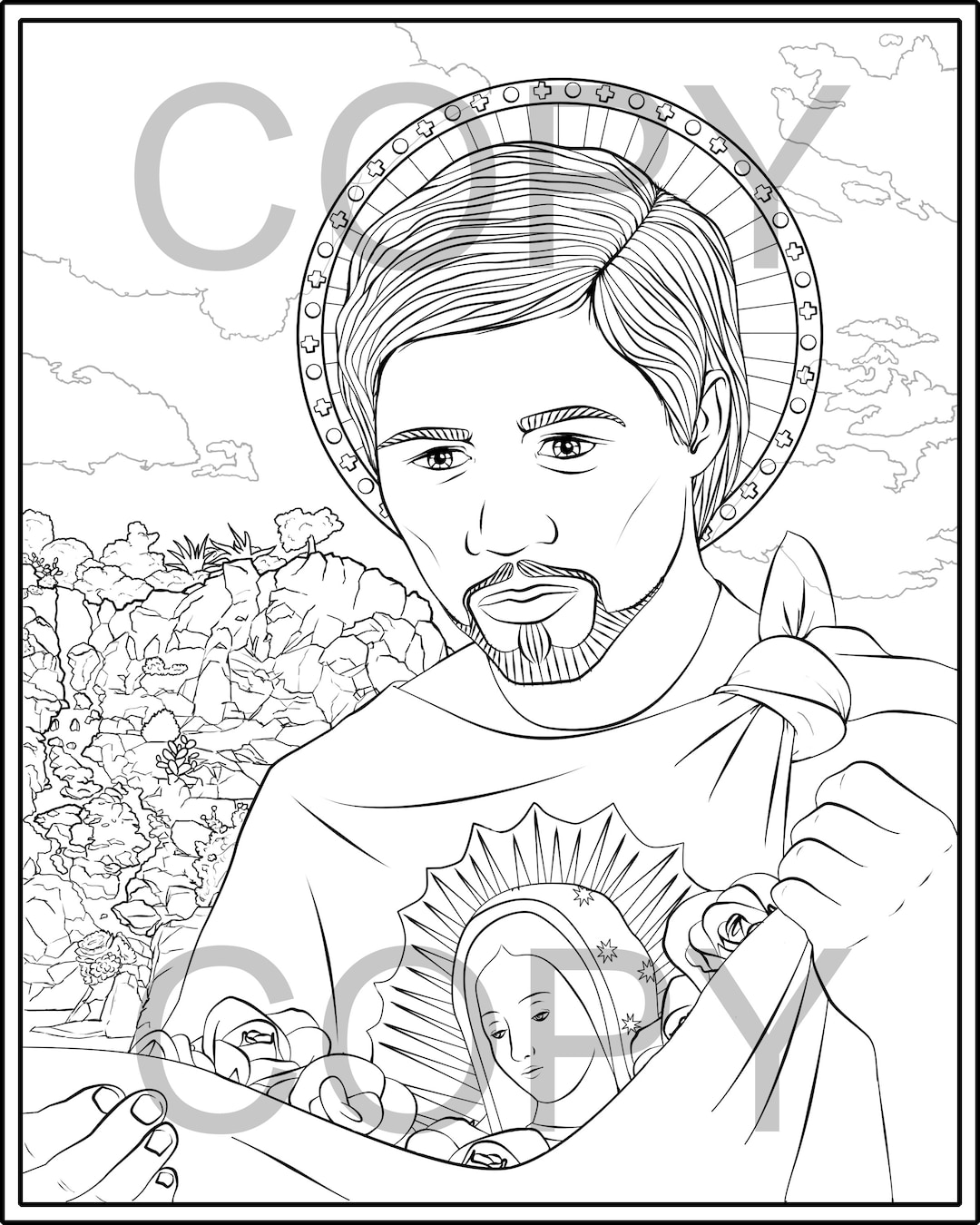 Saint Juan Diego Coloring Pages - Etsy