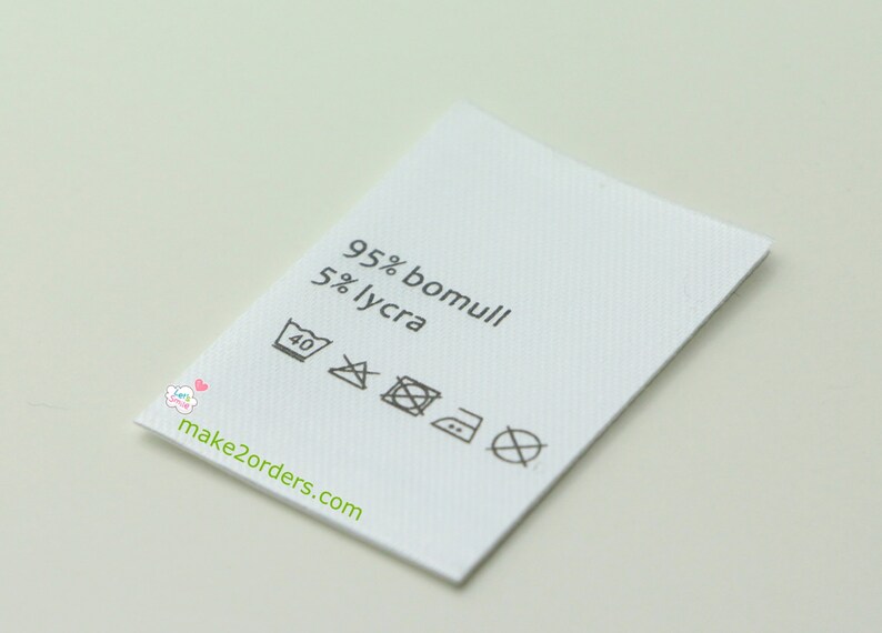 Fabric Care Labels Sew on Labels Printing Labels Satin Etsy