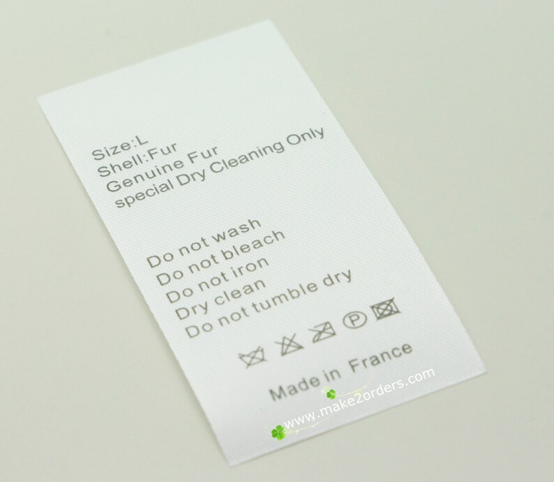 Fabric Care Labels Sew on Labels Printing Labels Satin Etsy