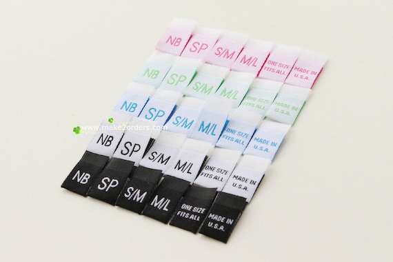 NEW BORN SIZE TAG 50 PRINTED CLOTHING LABELS NB
