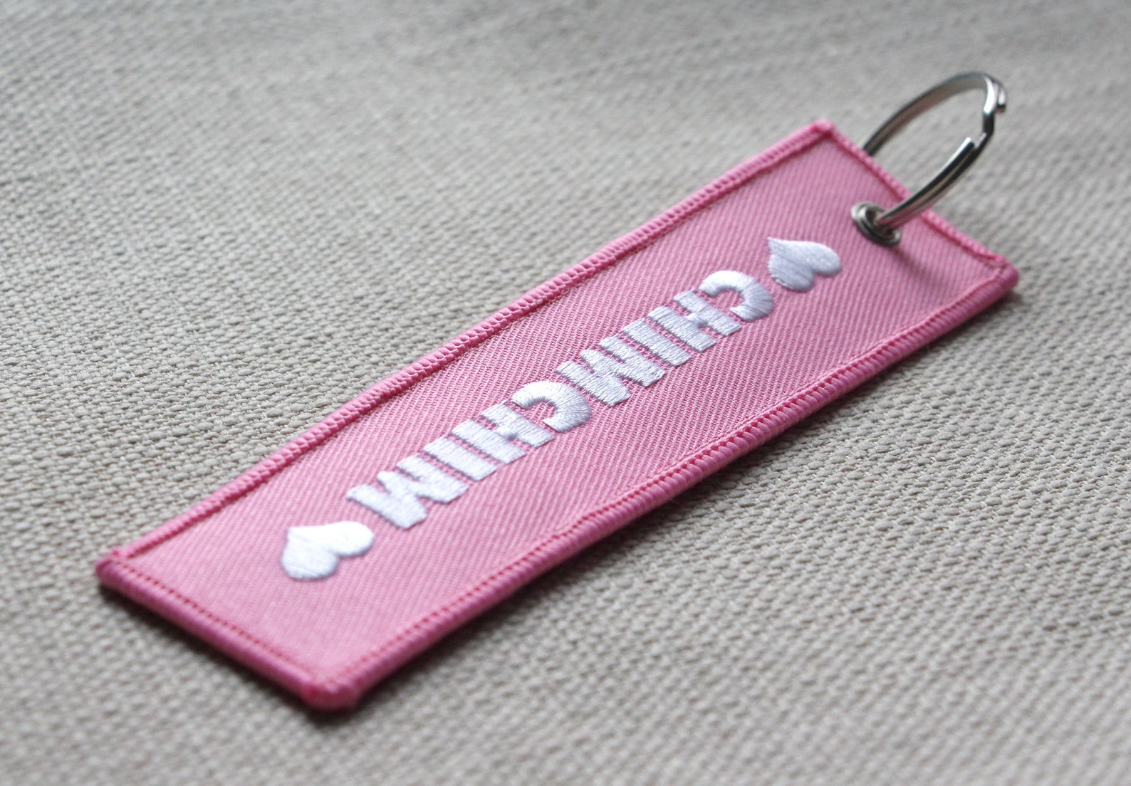 Custom Embroidery Keychain Custom Keychain Fabric Etsy