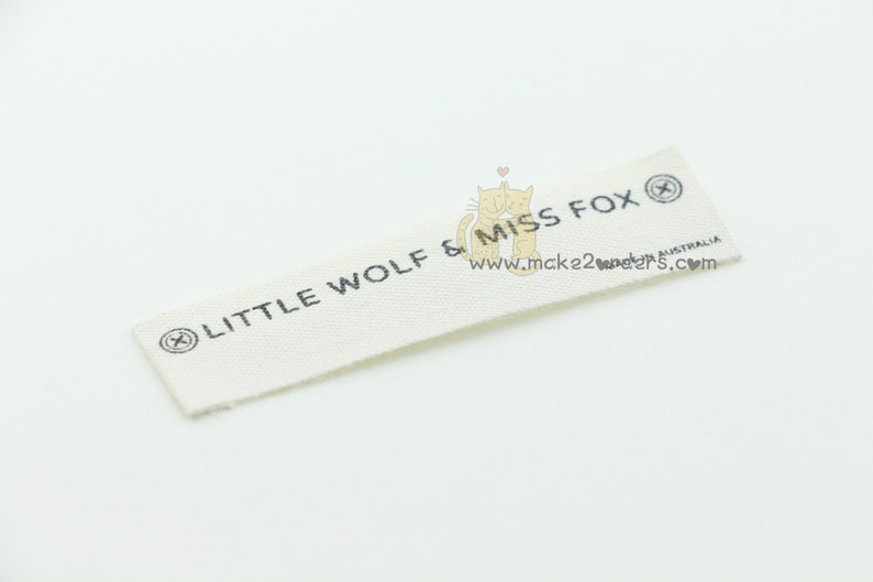 250 Organic Cotton Label Print Custom Labels Fabric Care Etsy