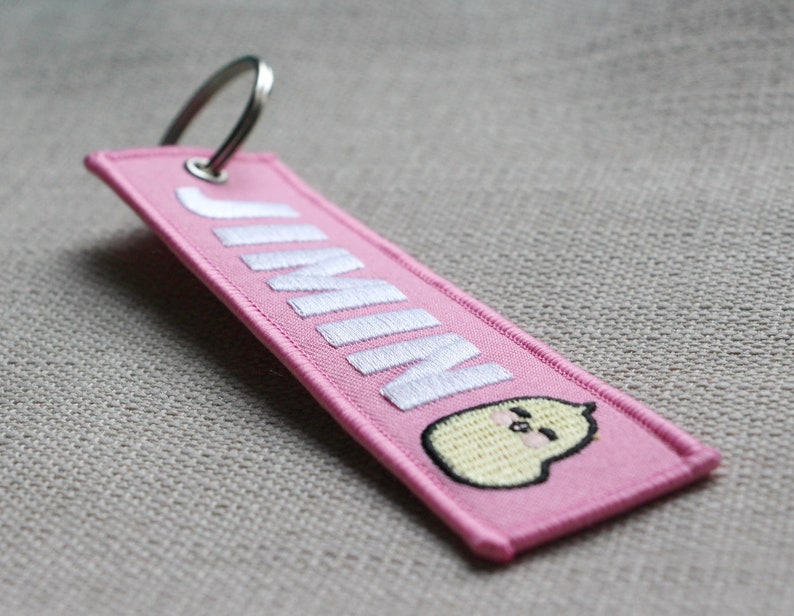 Custom Embroidery Keychain Custom Keychain Fabric Etsy