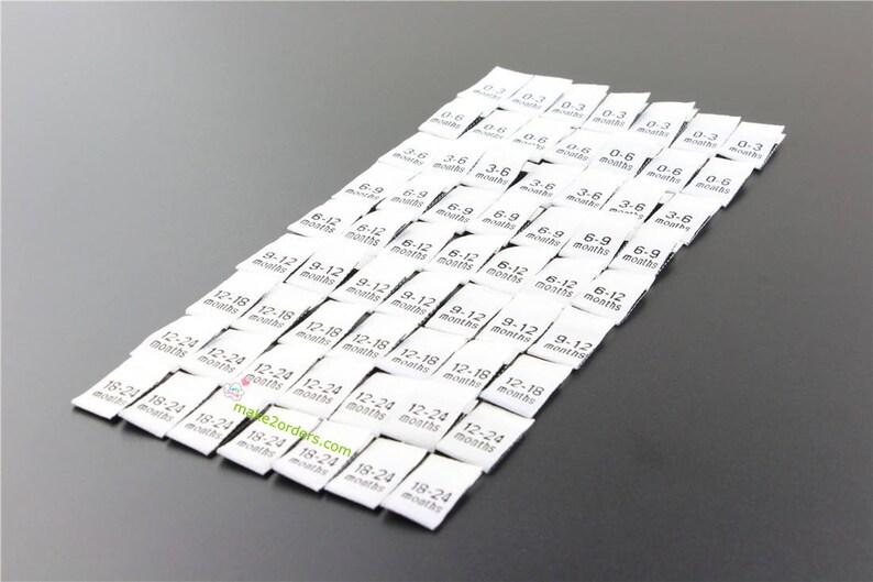 Infant Size Labels Clothing Size Tags Size Tabs Cloth Etsy