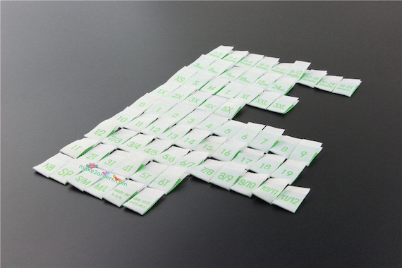 500 Sizing Labels Label Tags Infant Size Tags Clothing Size
