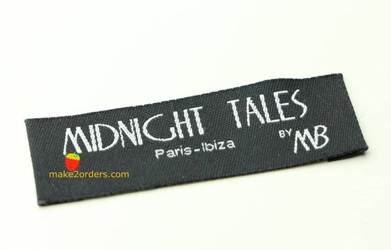 300 Labels for Clothes, Black Satin Labels for Handmade Items